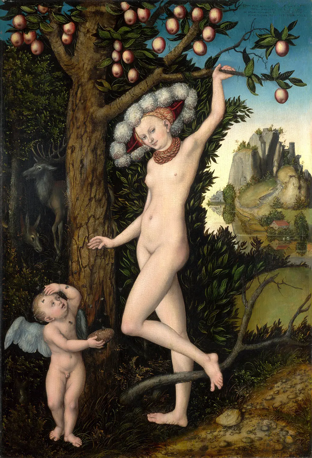 Cupid Complaining to Venus in Detail Lucas Cranach